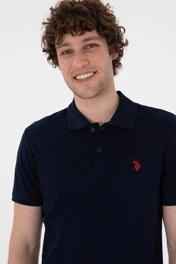 USPA Polo Shirt Men Navy VR033 USPOM304 Single Color Horse US Polo Assn.